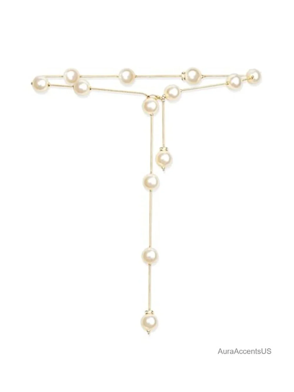 Adjustable Gold Pearl Chain Waist Belt for Women Fashion Waist Chain for Dress